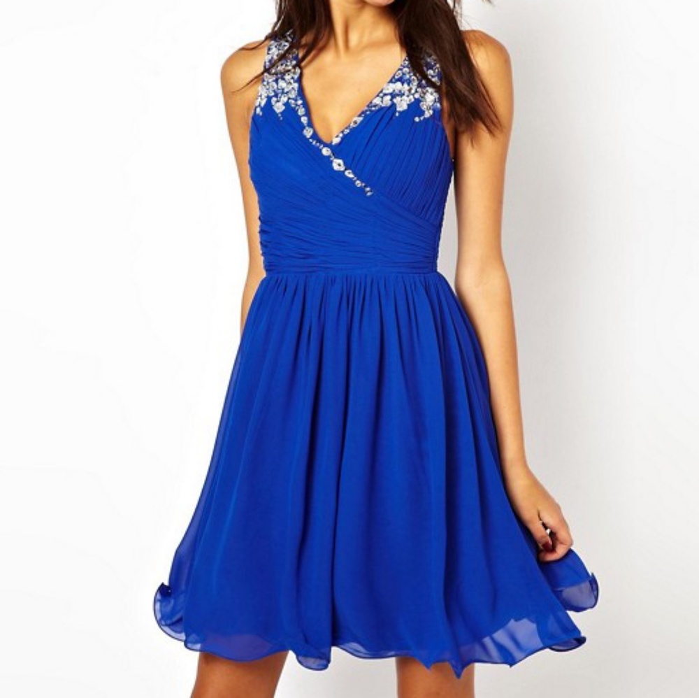 Royal Blue Short Embellished Dress
